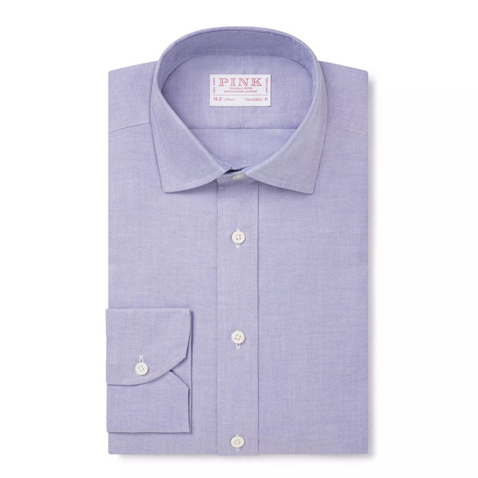 Blue Tailored Fit Smart Casual Open Weave Oxford Shirt