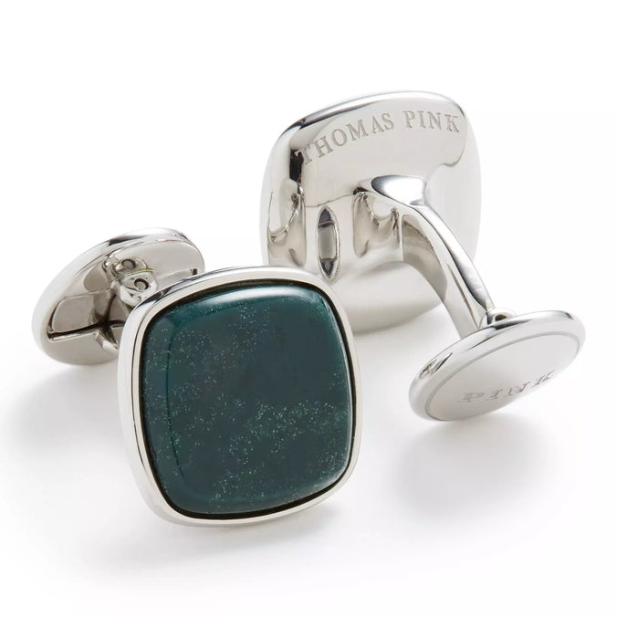 Deep Green Stone Semi Precious Cufflinks