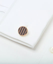 Pale Pink & Blue Enamel Striped Cufflinks