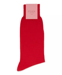 Red Mid Length Fine Merino Wool Socks