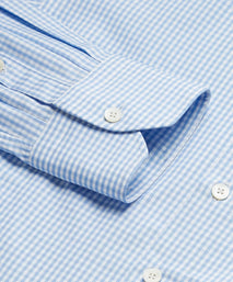 Pale Blue & White Slim Fit Core Poplin Gingham Formal Shirt