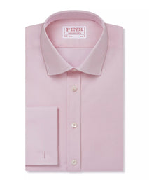 Pale Pink Slim Fit Double Cuff Poplin Formal Shirt