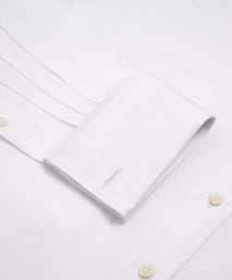 White Slim Fit Formal Double Cuff Ramses Poplin Shirt