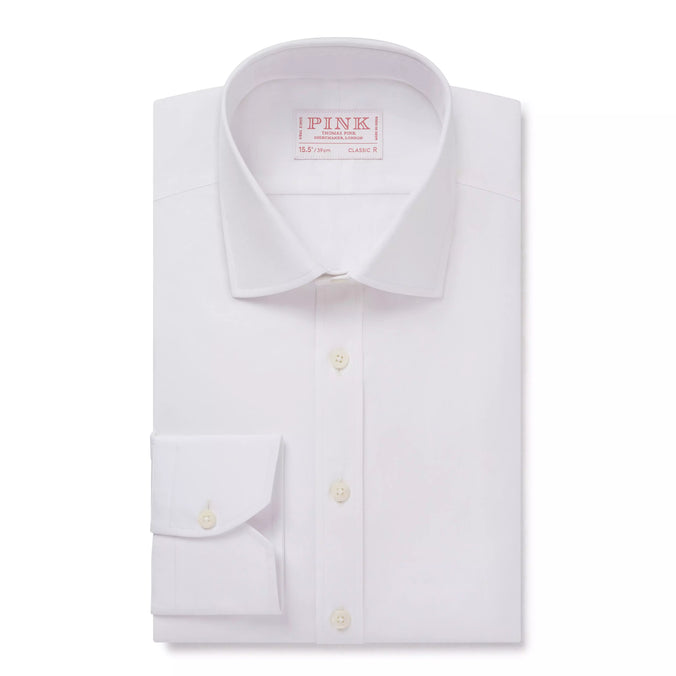 White Athletic Fit Stretch Plain Poplin Formal Shirt