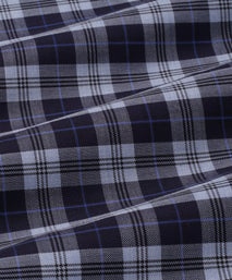 Pale Blue & Blue Tailored Fit Plaid Melange Check Formal Shirt