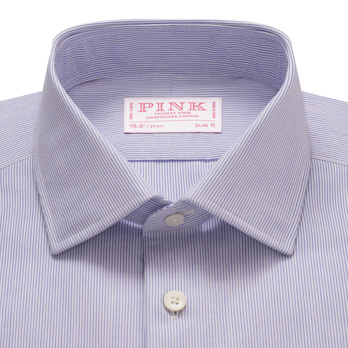 Deep Blue & White Slim Fit Pin Stripe Formal Shirt