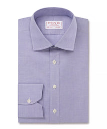 Blue Tailored Fit Open Weave Oxford Formal Shirt