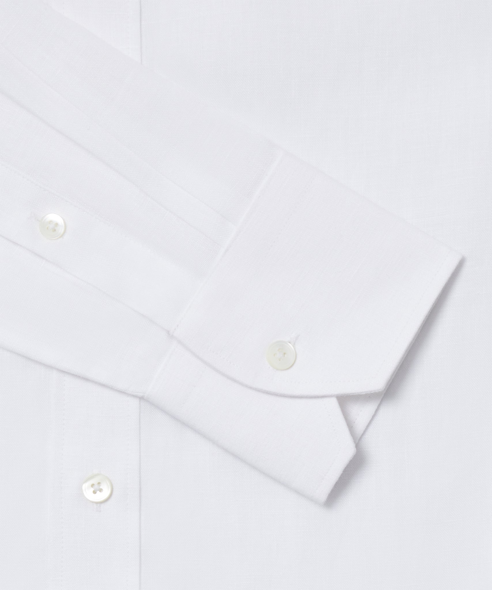 White Tailored Fit Essential Linen Button Down Smart Casual Shirt