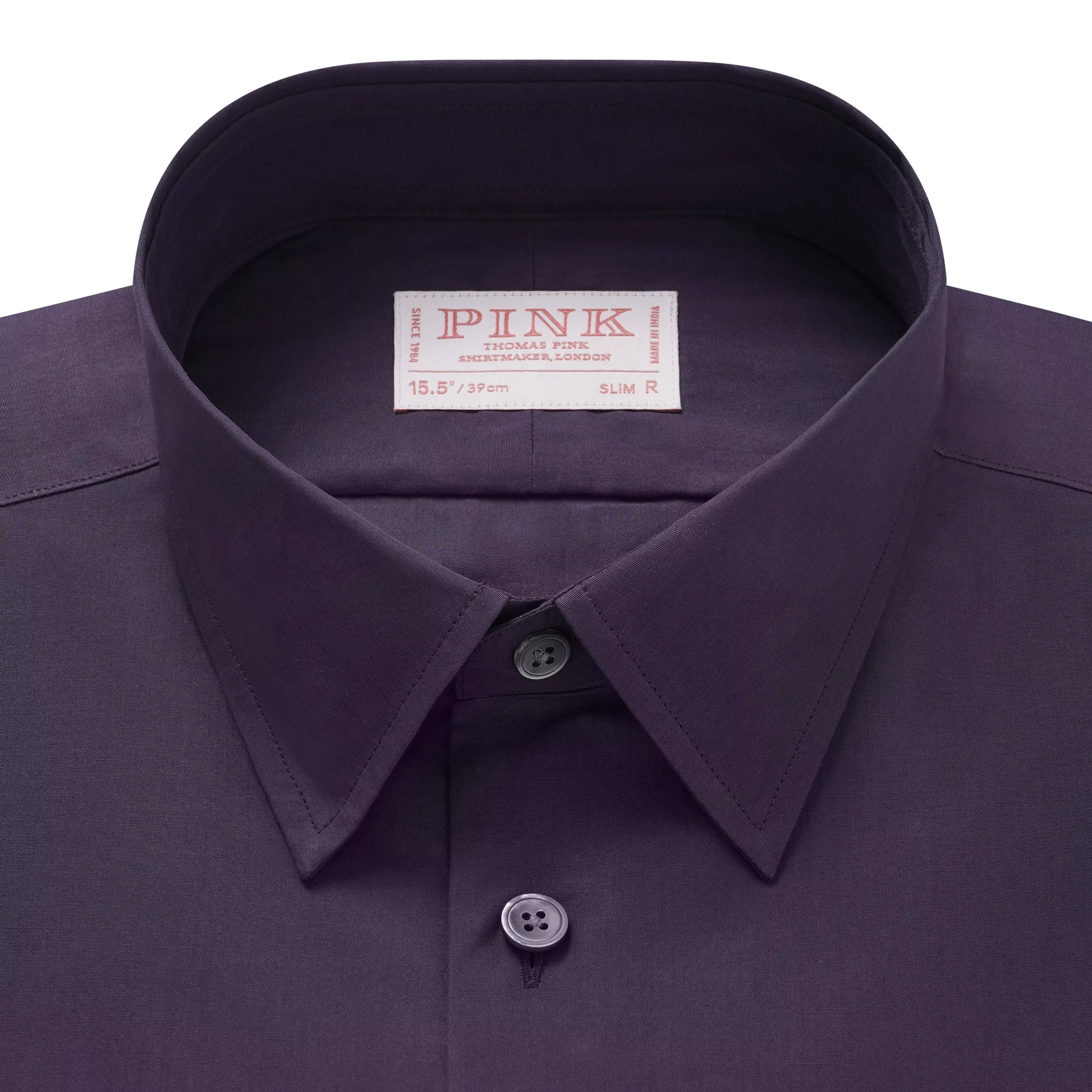 Plum Slim Fit Solid Cotton Poplin Formal Shirt
